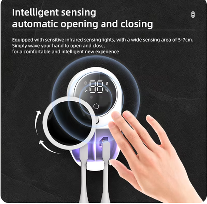 UV Toothbrush Sterilizer — Auto-Sanitizes Every 3 Hours, Touchless Sensor Lid