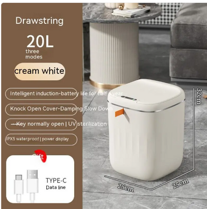 TouchFree Smart Trash Bin — Motion Sensor Lid, UV Sterilization & Odor Lock